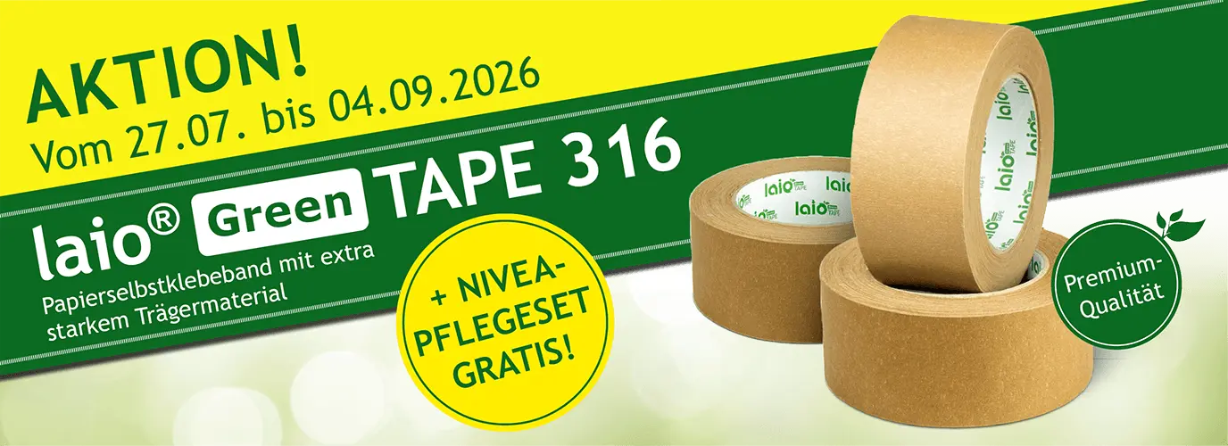 laio® Green TAPE 316: Papierklebeband-Aktion sichern laio® Green TAPE 316: Papierklebeband-Aktion sichern
