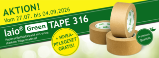 laio® Green TAPE 316: Papierklebeband-Aktion sichern laio® Green TAPE 316: Papierklebeband-Aktion sichern
