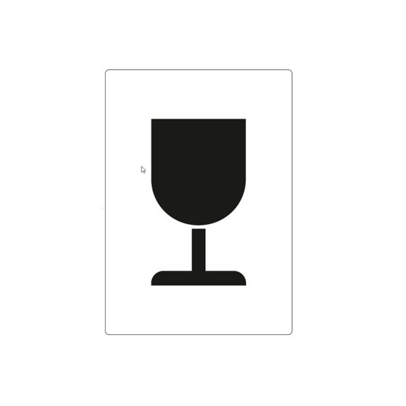 Haftetiketten, Symbol Weinglas, weiß