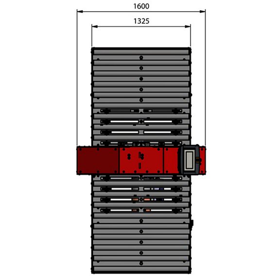 Abmessungen der Twistpac TL1004 (Draufsicht)