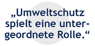 Umweltschutz spielt eine untergeordnete Rolle