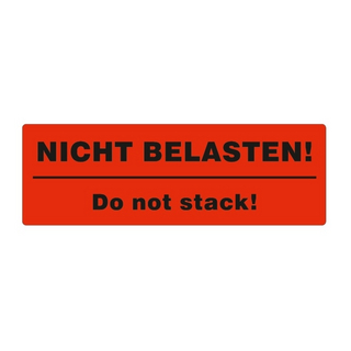 Haftetiketten, Nicht belasten Do not stack, leuchtrot