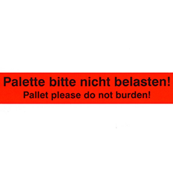 PVC Warnklebeband Palette bitte nicht belasten, schwarz auf rot