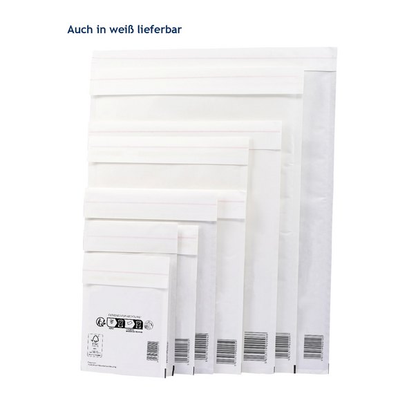 Weiße Luftpolsterversandtaschen in verschiedenen Größen