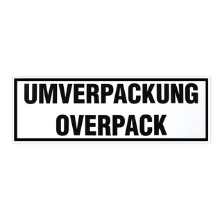 Haftetiketten, Symbol + Umverpackung Overpack + Trauerrand, weiß