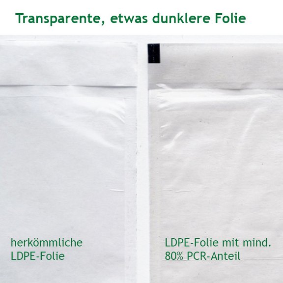 Begleitpapiertasche mit etwas dunklerer LDPE-Folie