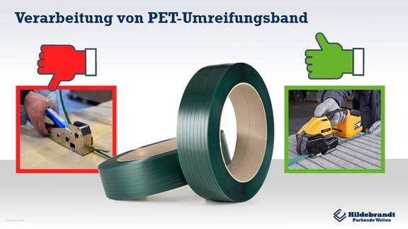 Manuelle Verarbeitung von PET-Umreifungband