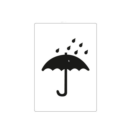 Haftetiketten, Symbol Regenschirm, weiß