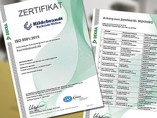 ISO-Zertifikat der Paul Hildebrandt AG