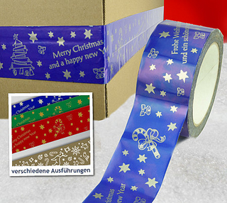 PP-Klebebänder mit Weihnachtsmotiven