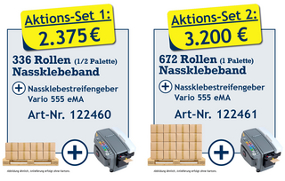 Aktionssets 1 + 2 der Sonderaktion Nassklebeband Aktionssets 1 + 2 der Sonderaktion Nassklebeband