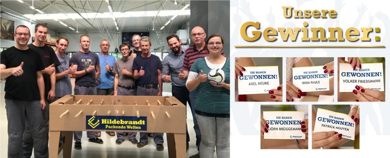 Die Gewinner des Hildebrandt WM-Tippspiels 2018 Die Gewinner des Hildebrandt WM-Tippspiels 2018