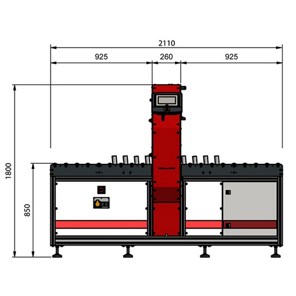 Abmessungen der Twistpac TL1004 (Fontalansicht)