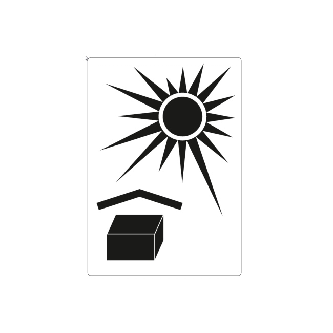 Haftetiketten, Symbol Vor Hitze schützen, weiß