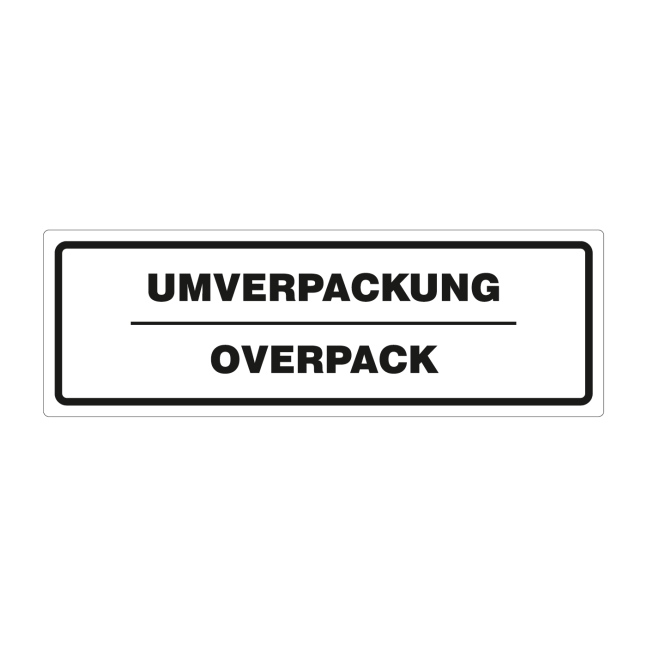 Haftetiketten, Symbol + Umverpackung Overpack + Trauerrand, weiß
