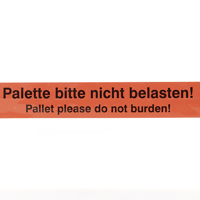 PP Warnklebeband Palette bitte nicht belasten, schwarz auf orange