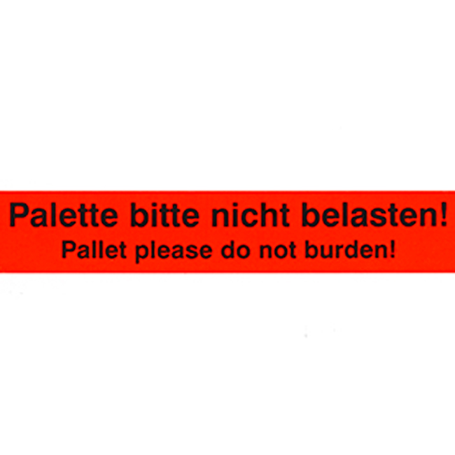 PVC Warnklebeband Palette bitte nicht belasten, schwarz auf rot