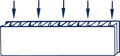 Der Kantenstauchwiderstand beschreibt die maximale Belastbarkeit einer Wellpappe in senkrechter Richtung zu den Wellen (Hinweis auf Stapelbelastbarkeit). Der Messwert wird in Kilonewton pro Meter (kN/m) angegeben.