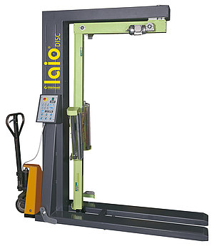 mobile Alternative zur stationären Stretchanlage: Dreharmwickler laio® DISC HHW100 mobile Alternative zur stationären Stretchanlage: Dreharmwickler laio® DISC HHW100