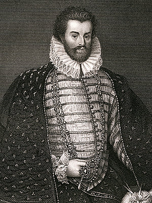 Halskrausen waren seit dem 16. Jahrhundert fester Bestandteil gehobener Ausgehkleidung (Illustration Sir Christopher Hattons, 1540 - 1591) Halskrausen waren seit dem 16. Jahrhundert fester Bestandteil gehobener Ausgehkleidung (Illustration Sir Christopher Hattons, 1540 - 1591)