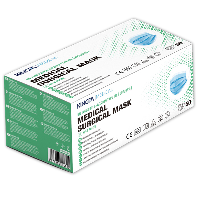 Verpackung Medizinische Atemschutzmaske, 3-lagig, EN14683, Typ IIR, 113922
