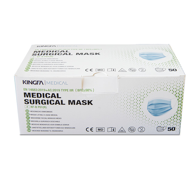 Verpackung Medizinische Atemschutzmaske, 3-lagig, EN14683, Typ IIR, 116692