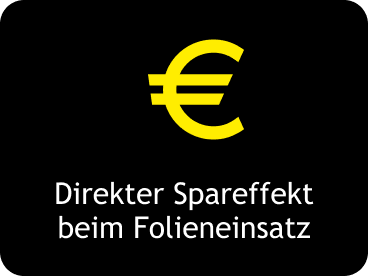 Direkter Spareffekt beim Folieneinsatz Direkter Spareffekt beim Folieneinsatz