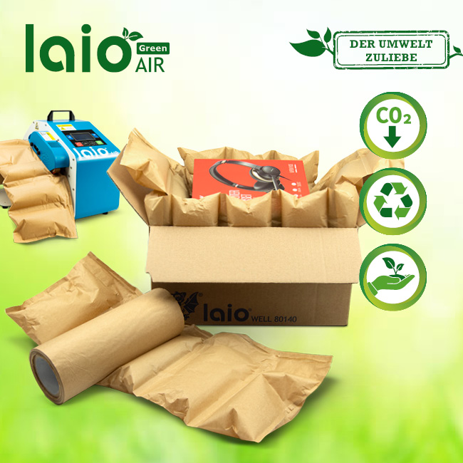 laio® Green AIR 18022 biologisch abbaubare Luftpolsterkissen aus Papier