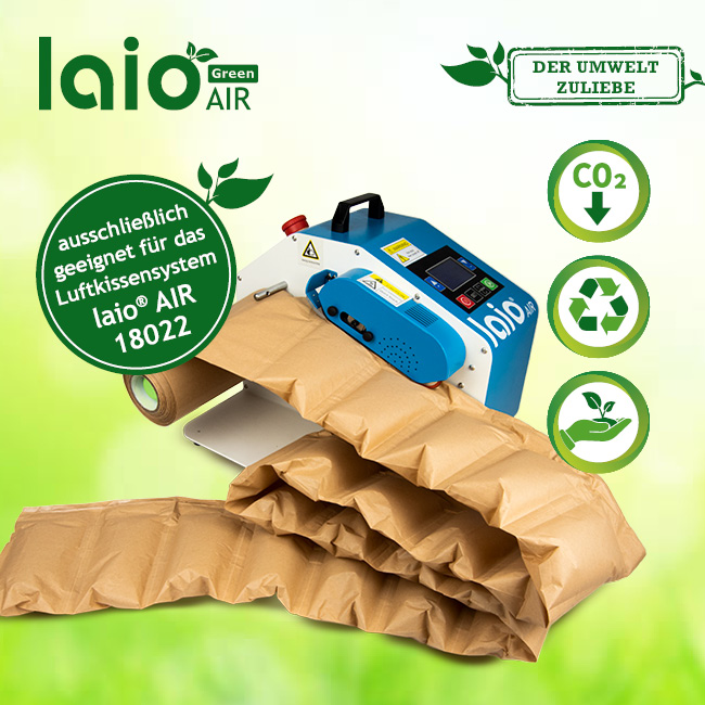 laio® Green AIR 18022 biologisch abbaubare Luftpolsterkissen aus Papier